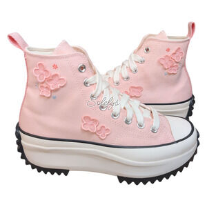 Converse Run Star Hike 3D Flowers Donut Glaze Pink Platform Sneaker Womens 8